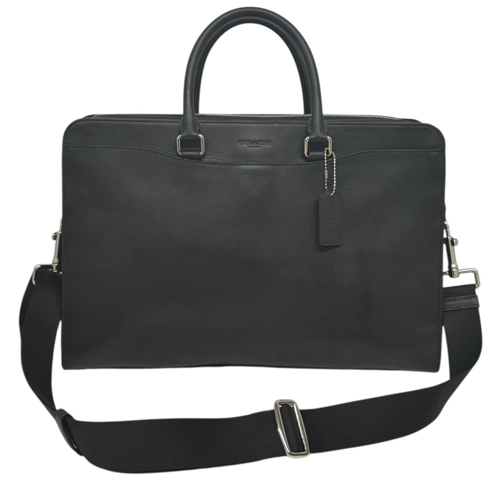 NWT COACH Beckett 2-Way Structured Black Leather Shoulder Business Briefcase New - Picture 4 of 15